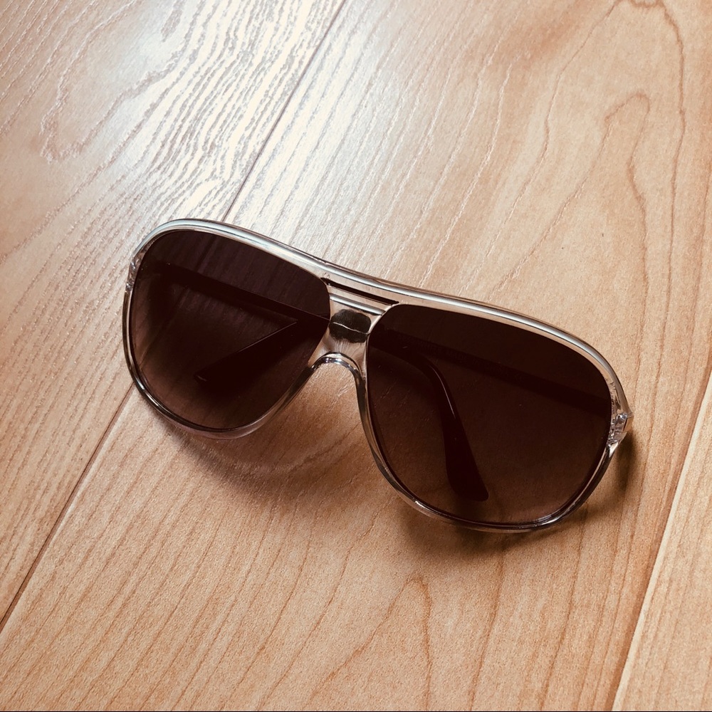 Clear Fram Aviator Sunglasses